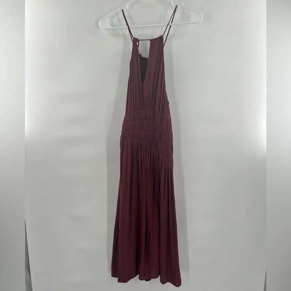 Moulinette Soeurs maron purple sleeveless ruched waist dress size 0 - Picture 3 of 6